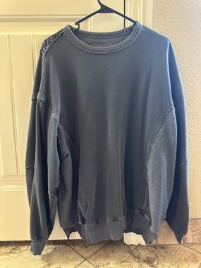 aerie Washed Charcoal Gray Crewneck Sweatshirt